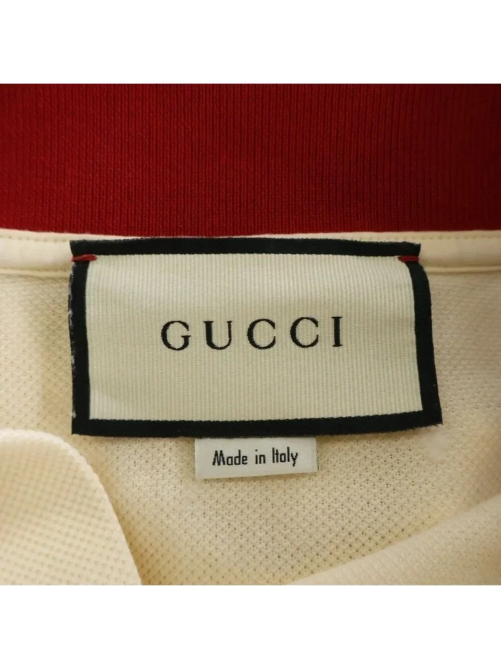 Gucci GG Embroidery S Polo Logo Short Sleeve Shirt Ivory